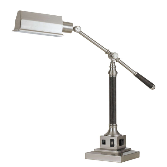 60 Watt Metal Desk Lamp With Adjustable Arm And Head, Silver By Benzara | Table Lamps |  Modishstore 