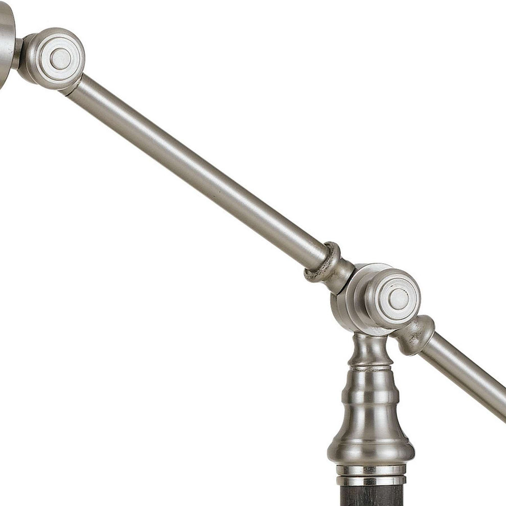 60 Watt Metal Desk Lamp With Adjustable Arm And Head, Silver By Benzara | Table Lamps |  Modishstore  - 4