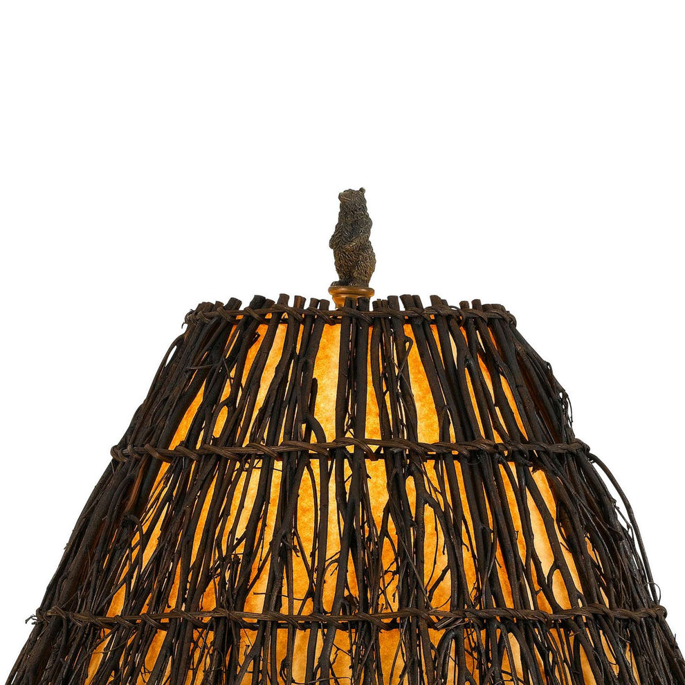 150 Watt Resin Body Table Lamp With Bear Design And Twig Shade, Bronze By Benzara | Table Lamps |  Modishstore  - 5