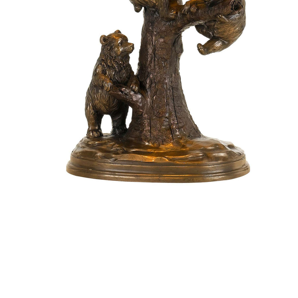 150 Watt Resin Body Table Lamp With Bear Design And Twig Shade, Bronze By Benzara | Table Lamps |  Modishstore  - 3