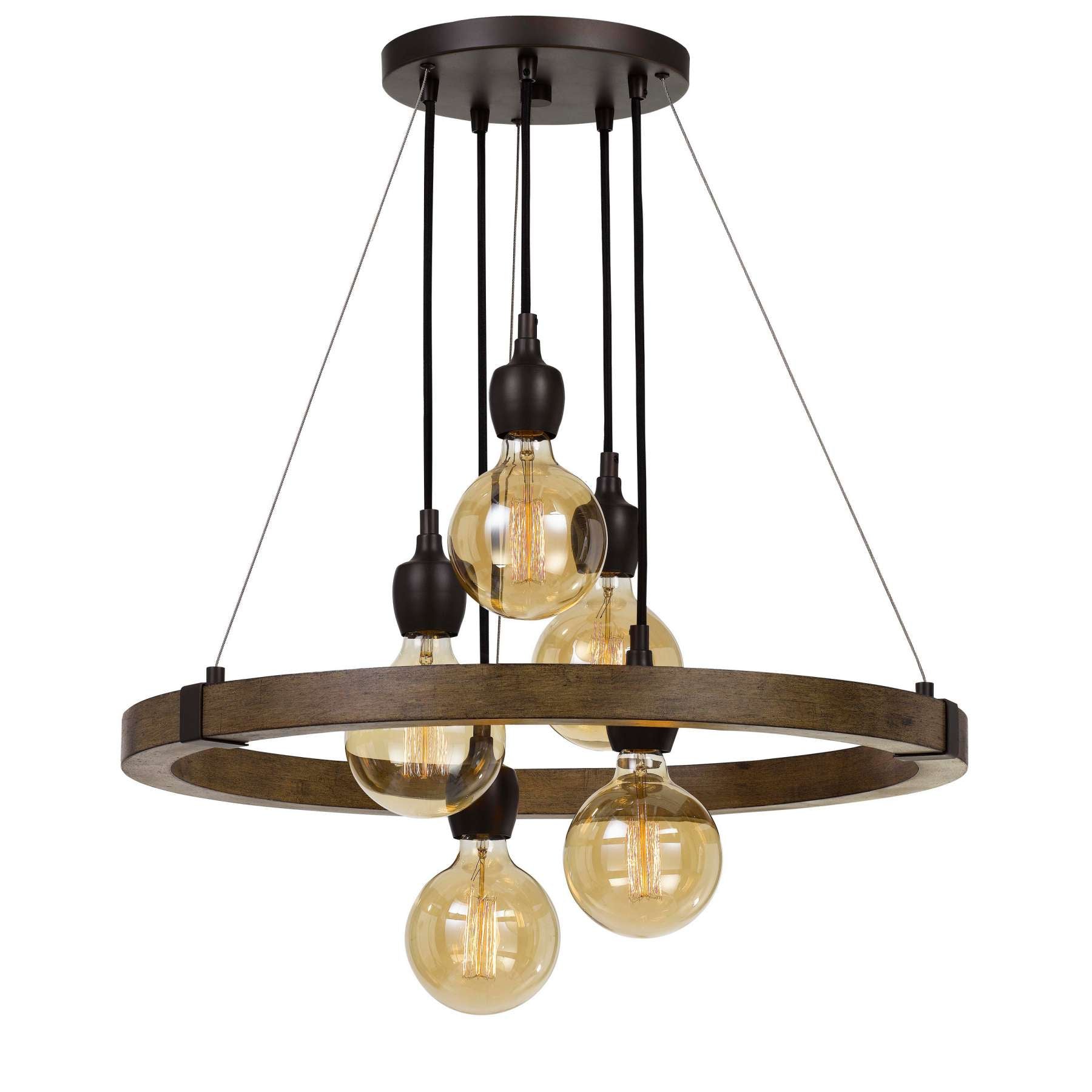 60 X 5 Watt Wood And Metal Frame Chandelier, Black And Brown By Benzara | Chandeliers |  Modishstore 