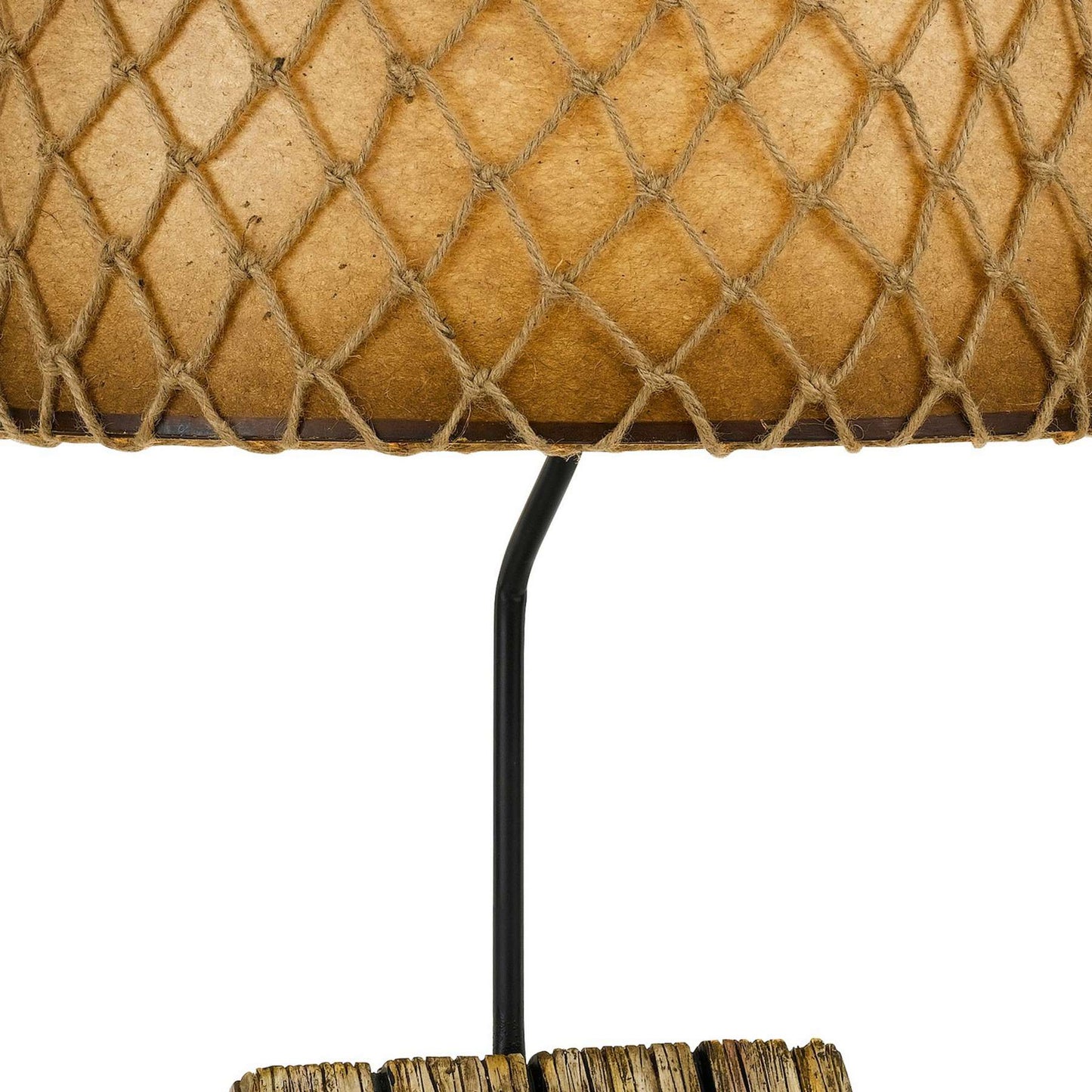 Fishing Theme Resin Table Lamp With Net Accent Paper Drum Shade, Beige By Benzara | Table Lamps |  Modishstore  - 4