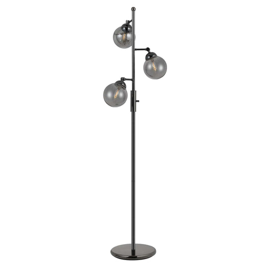 Industrial Metal Body Table Lamp With Three Glass Ball Shades, Black By Benzara | Table Lamps |  Modishstore 