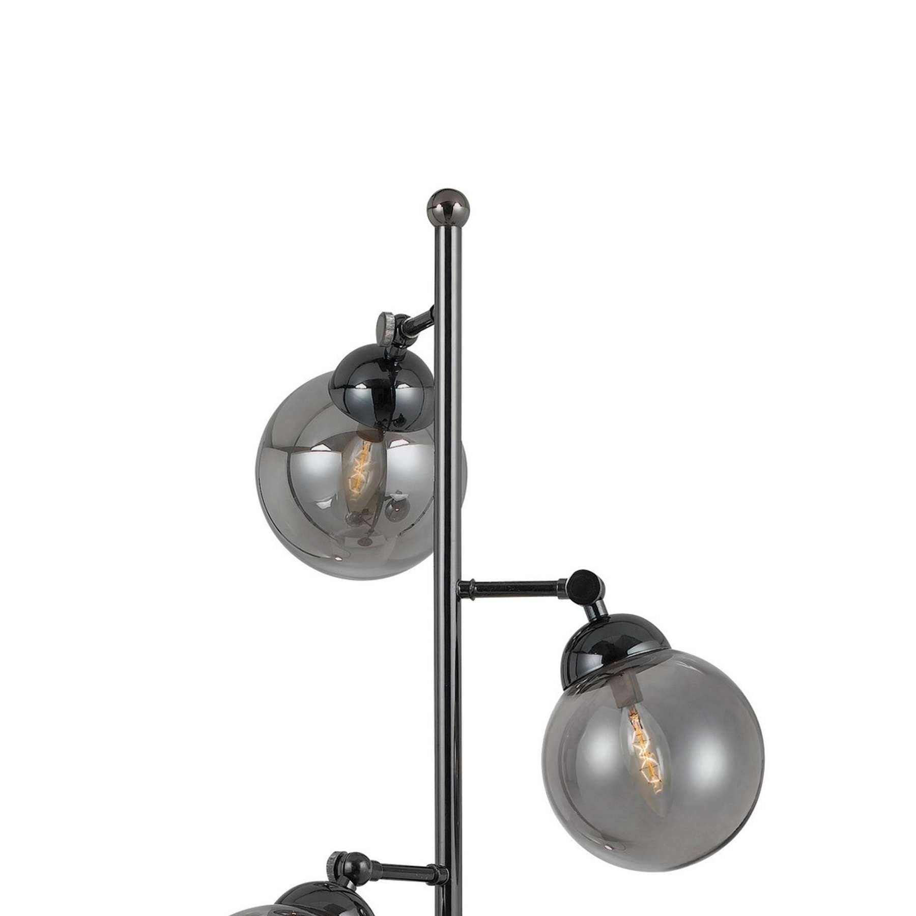Industrial Metal Body Table Lamp With Three Glass Ball Shades, Black By Benzara | Table Lamps |  Modishstore  - 5