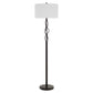 150W 3 Way Metal Floor Lamp With Fabric Drum Shade, Bronze And White By Benzara | Floor Lamps | Modishstore