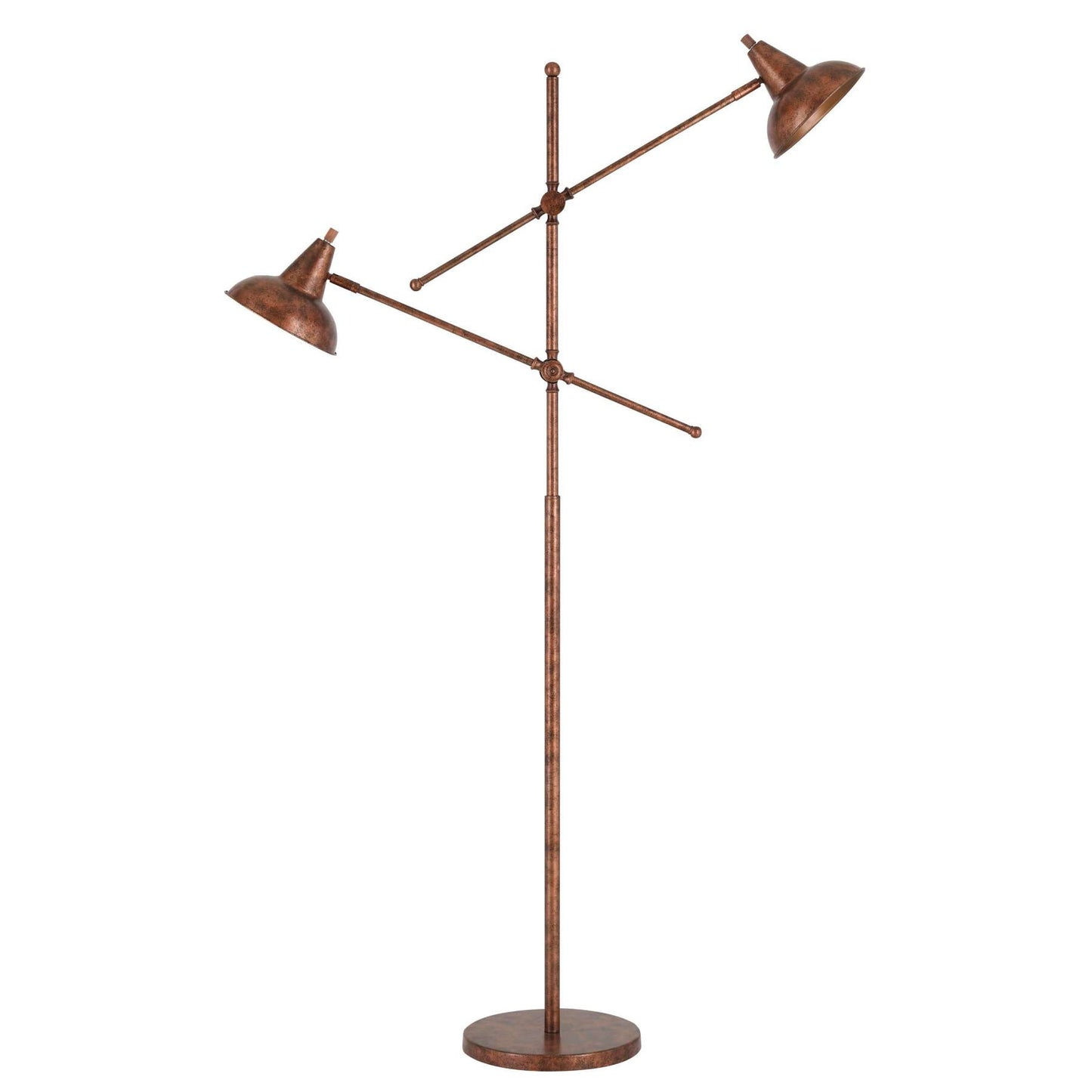 Metal Body Floor Lamp With 2 Adjustable Arms And Metal Shades, Bronze By Benzara | Floor Lamps |  Modishstore 