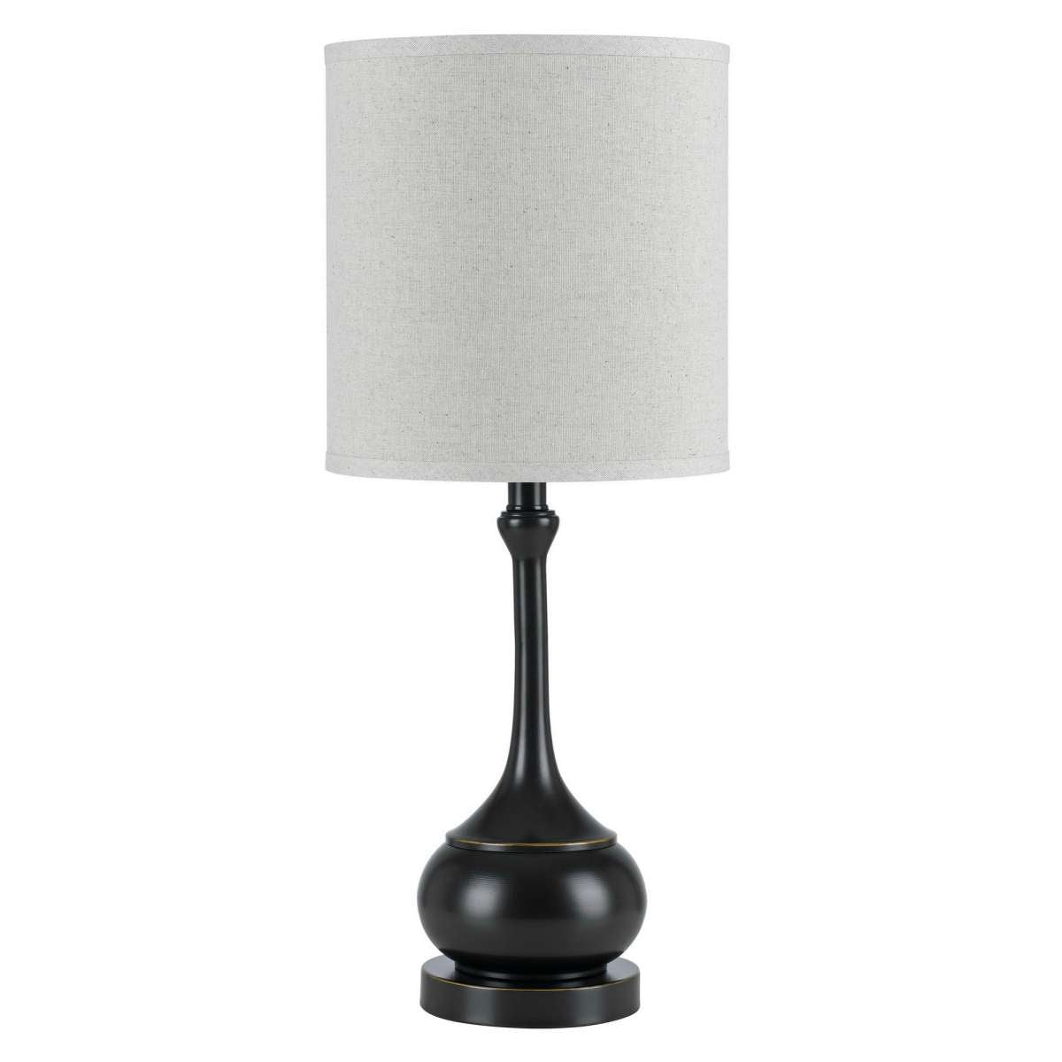 Elongated Bellied Shape Metal Accent Lamp With Drum Shade, Black By Benzara | Floor Lamps |  Modishstore 