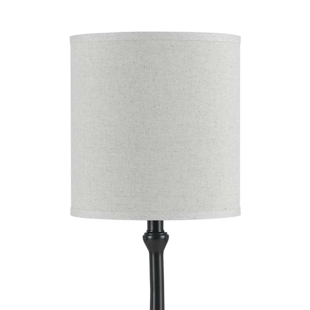 Elongated Bellied Shape Metal Accent Lamp With Drum Shade, Black By Benzara | Floor Lamps |  Modishstore  - 2