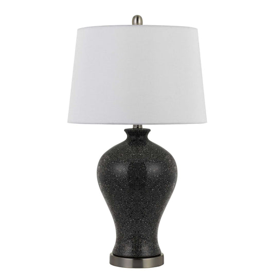 Ceramic Urn Shaped Base Table Lamp With Speckles, Set Of 2, Black By Benzara | Table Lamps |  Modishstore 