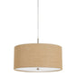 Metal Pendant Lighting With Fabric Circular Drum Shade And Cord, Beige By Benzara | Chandeliers |  Modishstore 