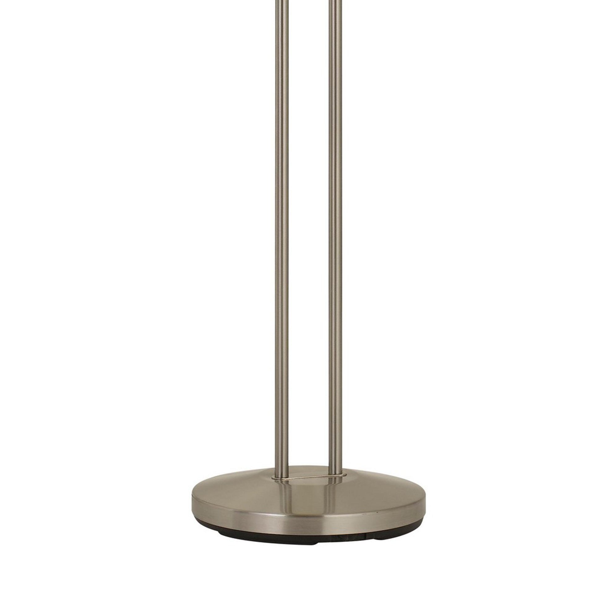 2 Metal Heads Torchiere Floor Lamp With Dimmer Control, Chrome By Benzara | Floor Lamps | Modishstore - 4