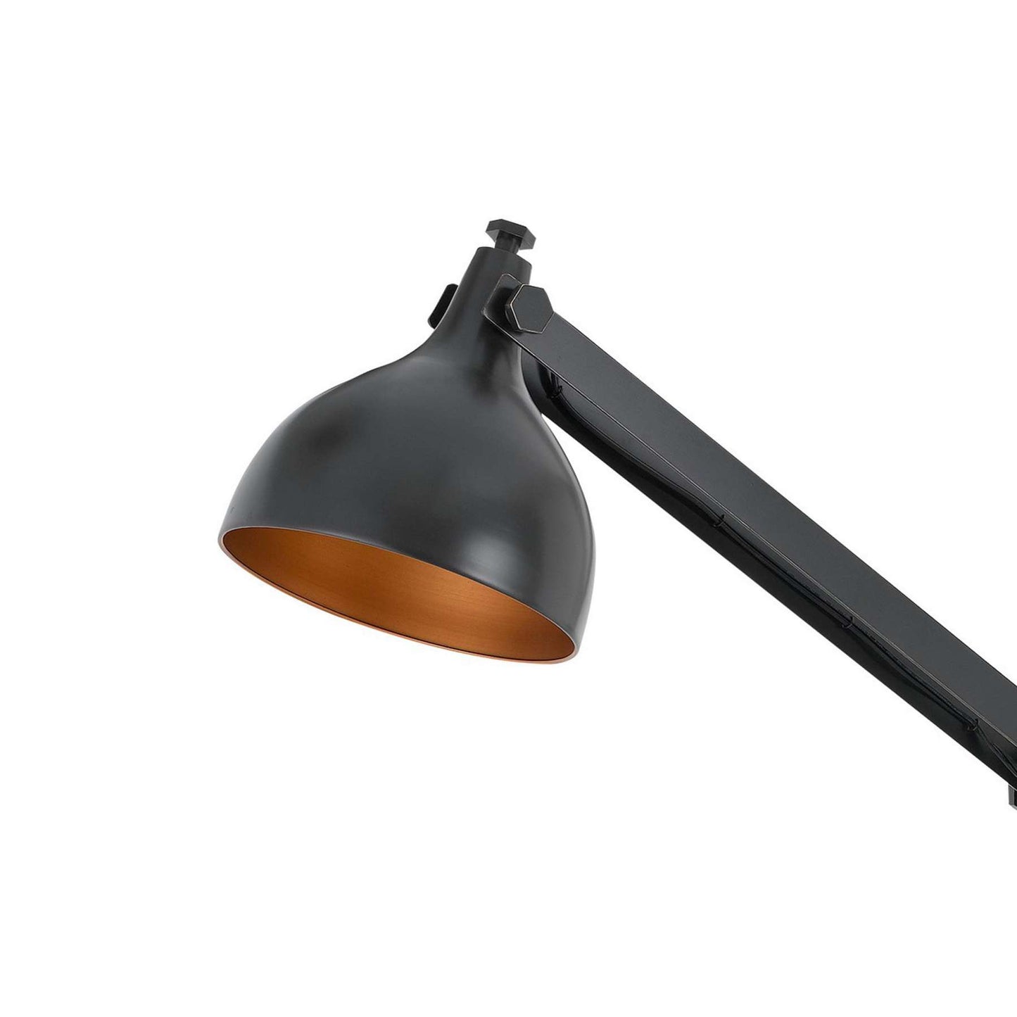 Round Shade Metal Floor Lamp With Adjustable Stalk Support, Black By Benzara | Floor Lamps |  Modishstore  - 5