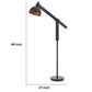 Round Shade Metal Floor Lamp With Adjustable Stalk Support, Black By Benzara | Floor Lamps |  Modishstore  - 2