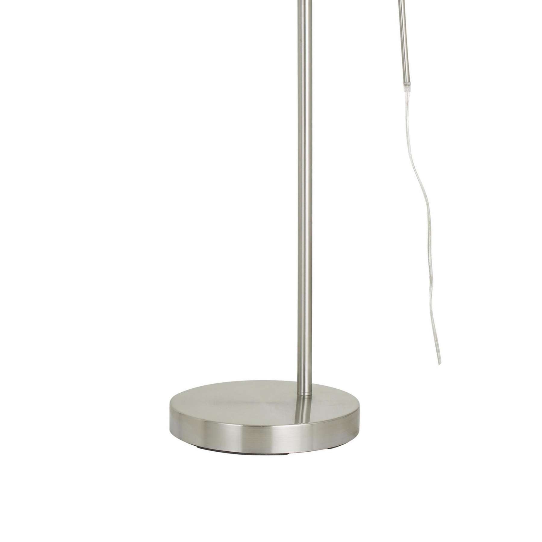 Metal Arc Design Floor Lamp With Round Base And Stalk Support, Silver By Benzara | Floor Lamps |  Modishstore  - 4