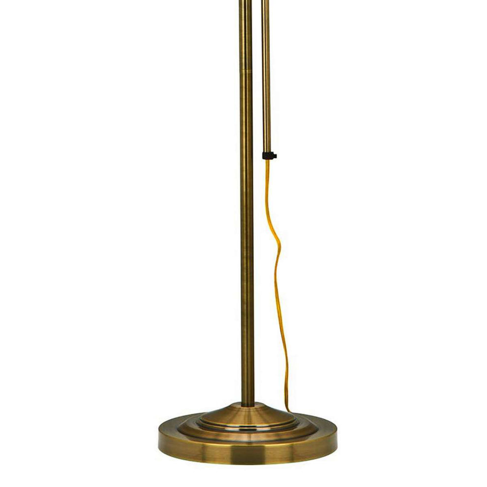 Metal Rectangular Floor Lamp With Adjustable Pole, Gold By Benzara | Floor Lamps |  Modishstore  - 3