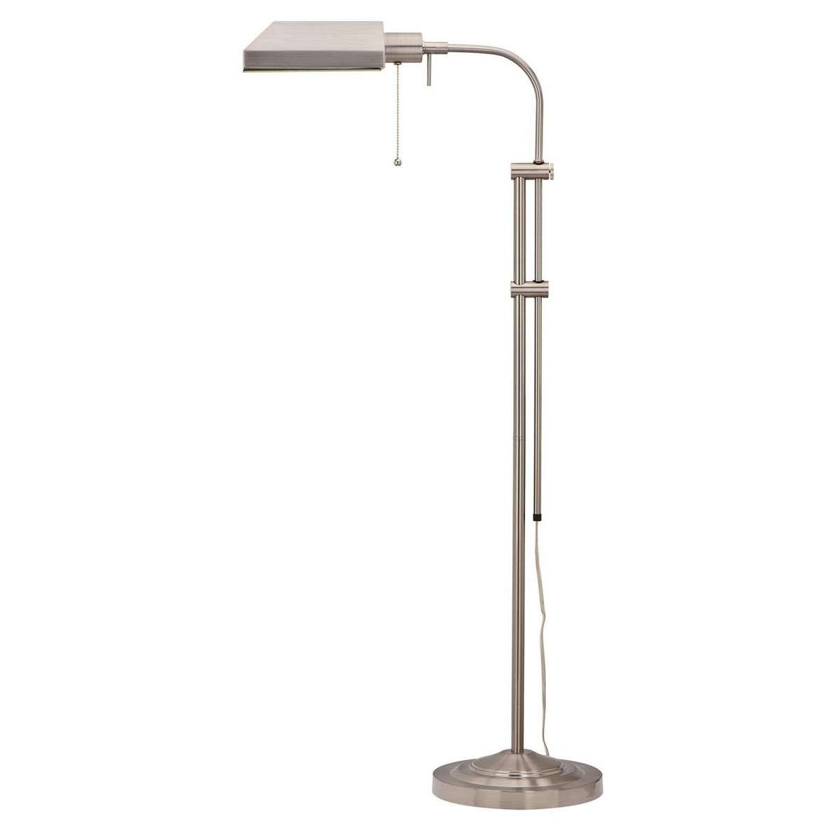 Metal Rectangular Floor Lamp With Adjustable Pole, White By Benzara | Floor Lamps |  Modishstore 