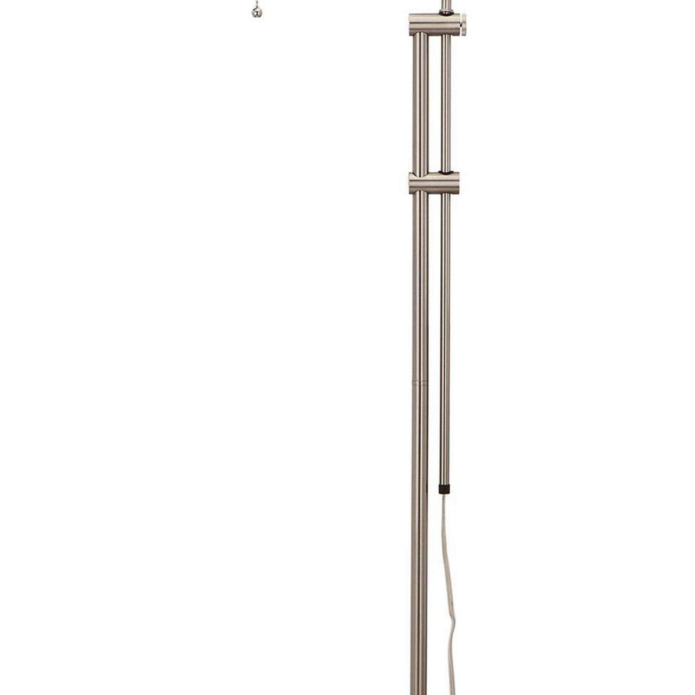 Metal Rectangular Floor Lamp With Adjustable Pole, White By Benzara | Floor Lamps |  Modishstore  - 4