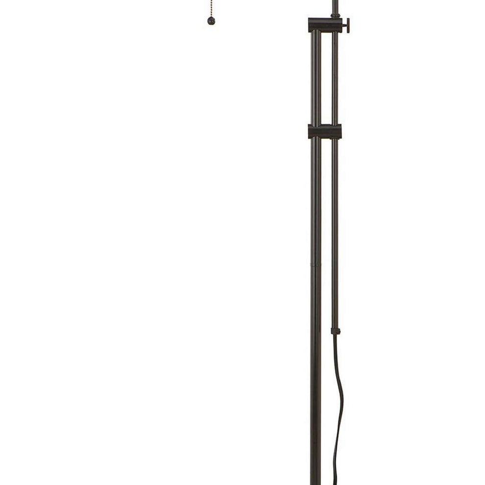 Metal Rectangular Floor Lamp With Adjustable Pole, Black By Benzara | Floor Lamps |  Modishstore  - 4