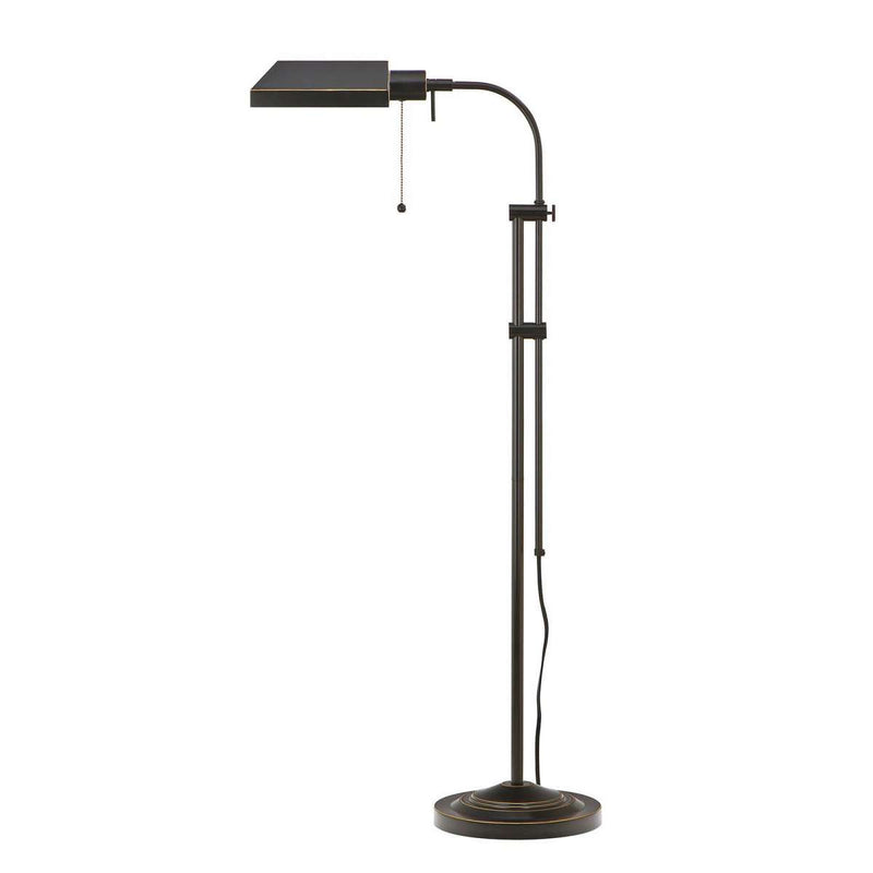 Metal Rectangular Floor Lamp With Adjustable Pole, Black By Benzara | Floor Lamps |  Modishstore 