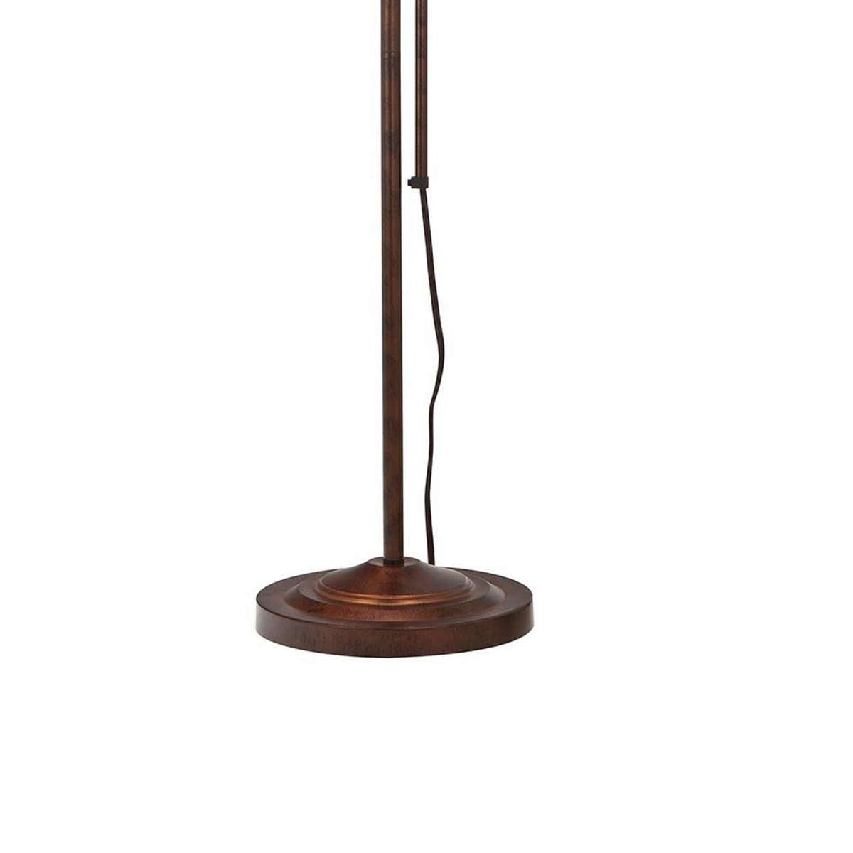 Metal Rectangular Floor Lamp With Adjustable Pole, Bronze By Benzara | Floor Lamps |  Modishstore  - 3