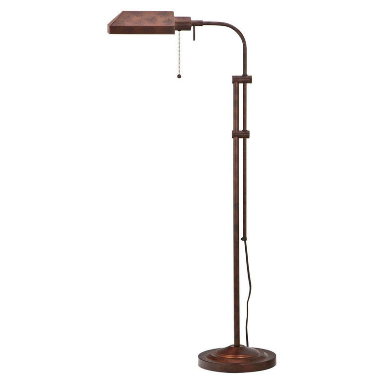 Metal Rectangular Floor Lamp With Adjustable Pole, Bronze By Benzara | Floor Lamps |  Modishstore 
