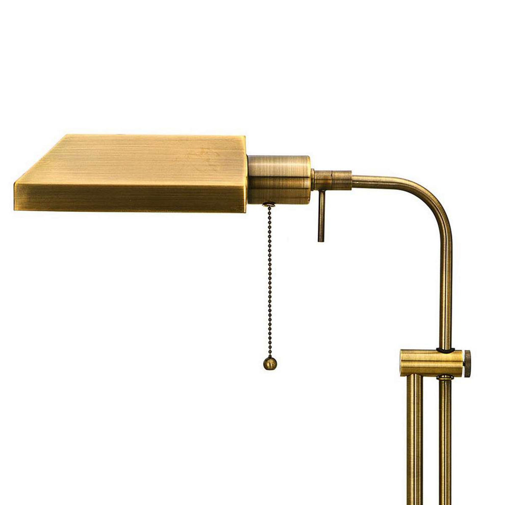 Metal Rectangular Desk Lamp With Adjustable Pole, Gold By Benzara | Table Lamps |  Modishstore  - 5