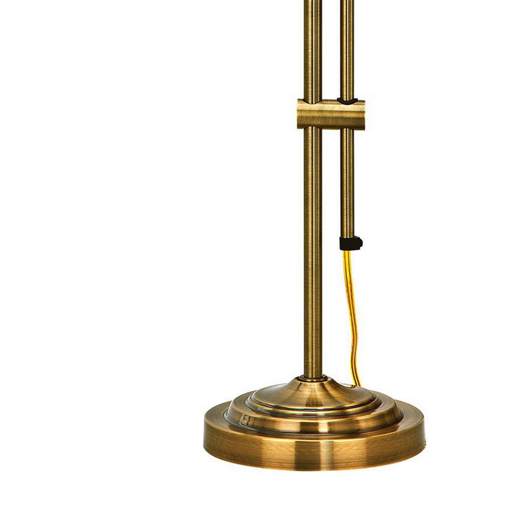 Metal Rectangular Desk Lamp With Adjustable Pole, Gold By Benzara | Table Lamps |  Modishstore  - 3