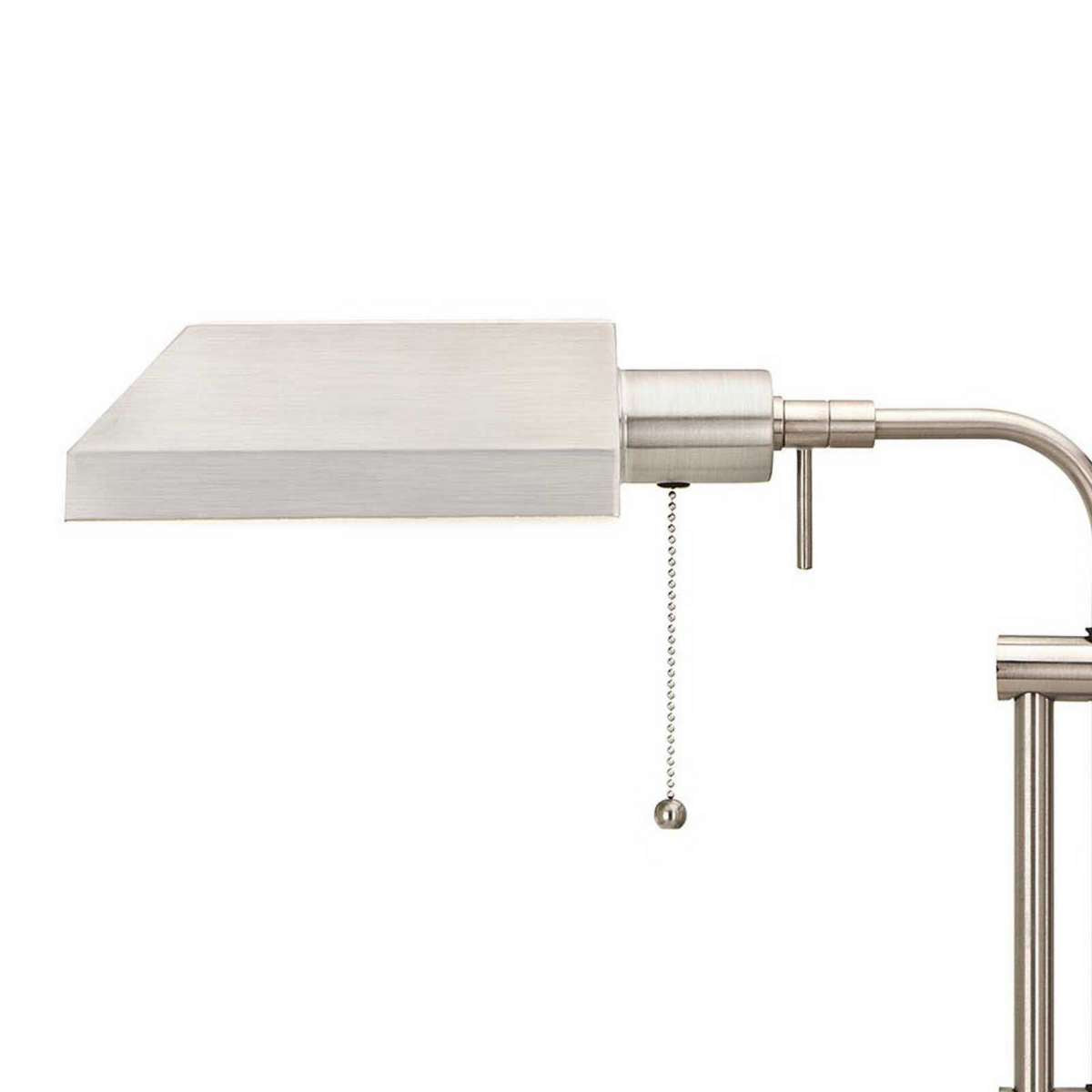 Metal Rectangular Desk Lamp With Adjustable Pole, Silver By Benzara | Table Lamps |  Modishstore  - 5