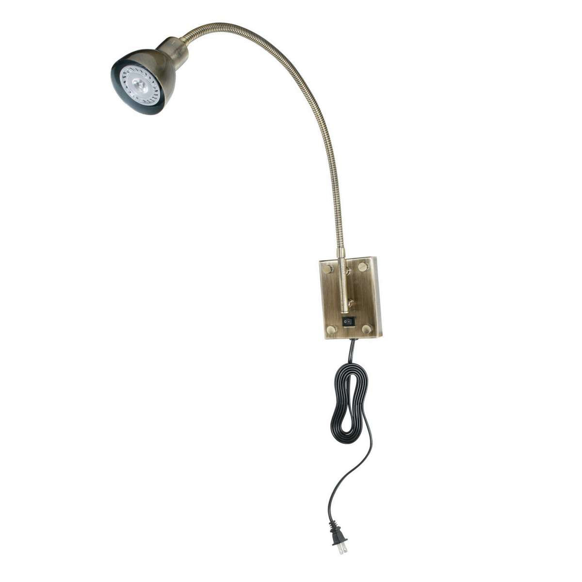 Metal Round Wall Reading Lamp With Plug In Switch, Silver And Gray By Benzara | Wall Lamps |  Modishstore 
