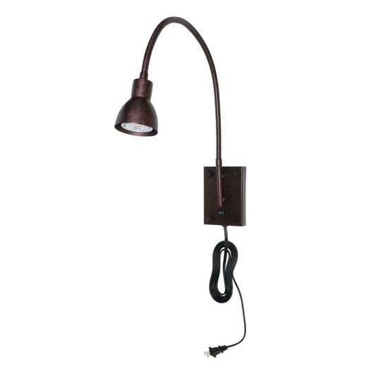 Metal Round Wall Reading Lamp With Plug In Switch, Bronze By Benzara | Wall Lamps |  Modishstore 