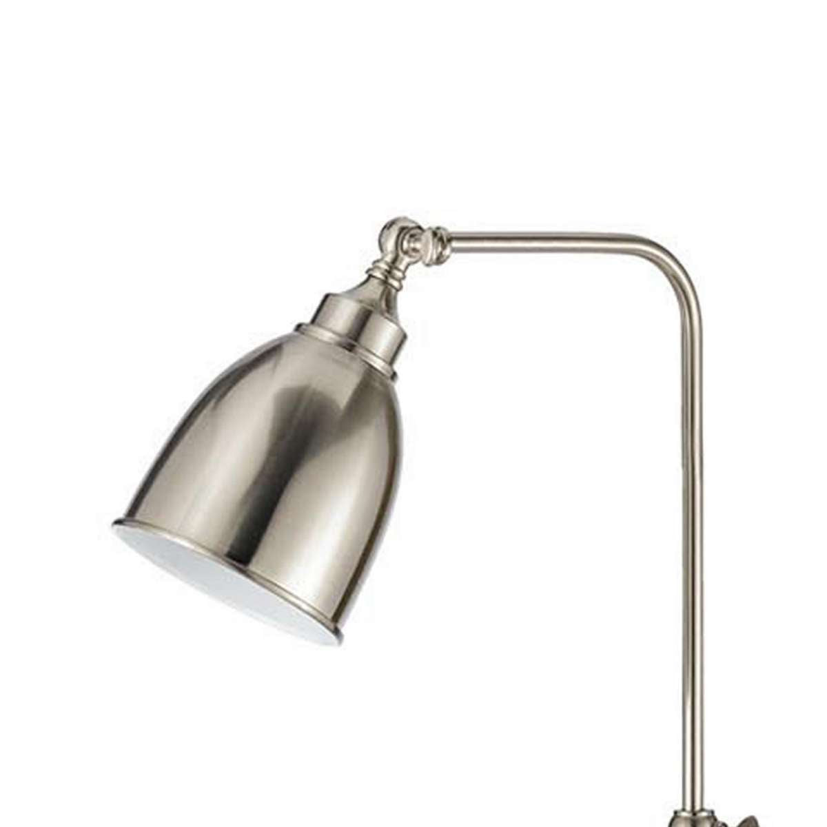 Metal Round 62" Floor Lamp With Adjustable Pole, Silver By Benzara | Floor Lamps |  Modishstore  - 5