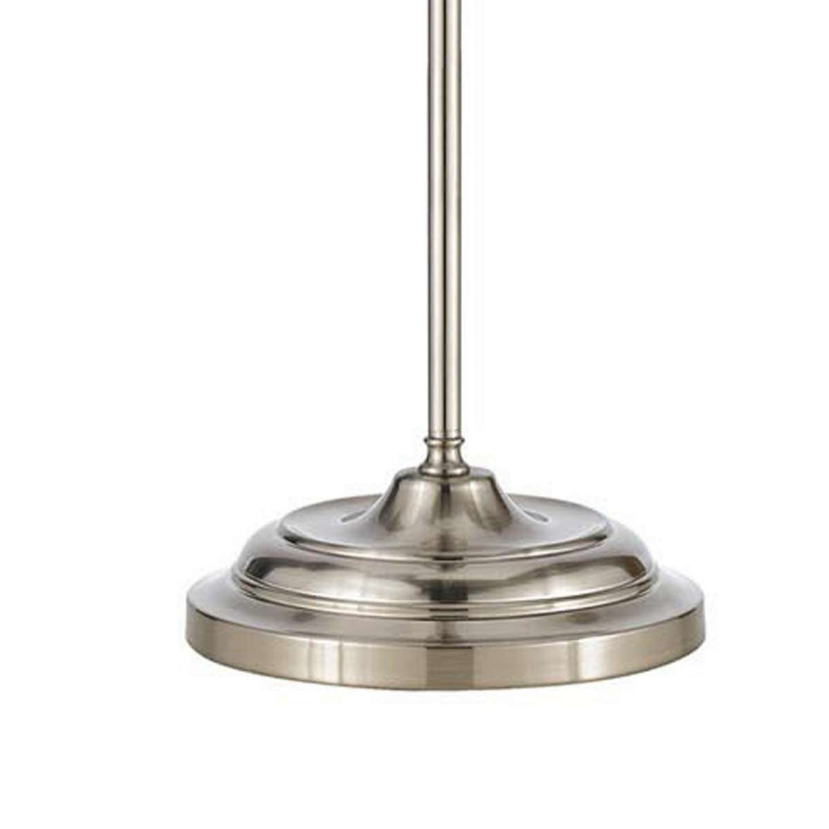 Metal Round 62" Floor Lamp With Adjustable Pole, Silver By Benzara | Floor Lamps |  Modishstore  - 3