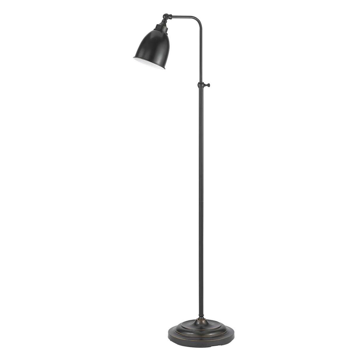 Metal Round 62" Floor Lamp With Adjustable Pole, Dark Bronze By Benzara | Floor Lamps |  Modishstore 