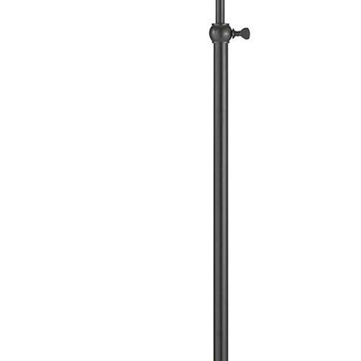 Metal Round 62" Floor Lamp With Adjustable Pole, Dark Bronze By Benzara | Floor Lamps |  Modishstore  - 4