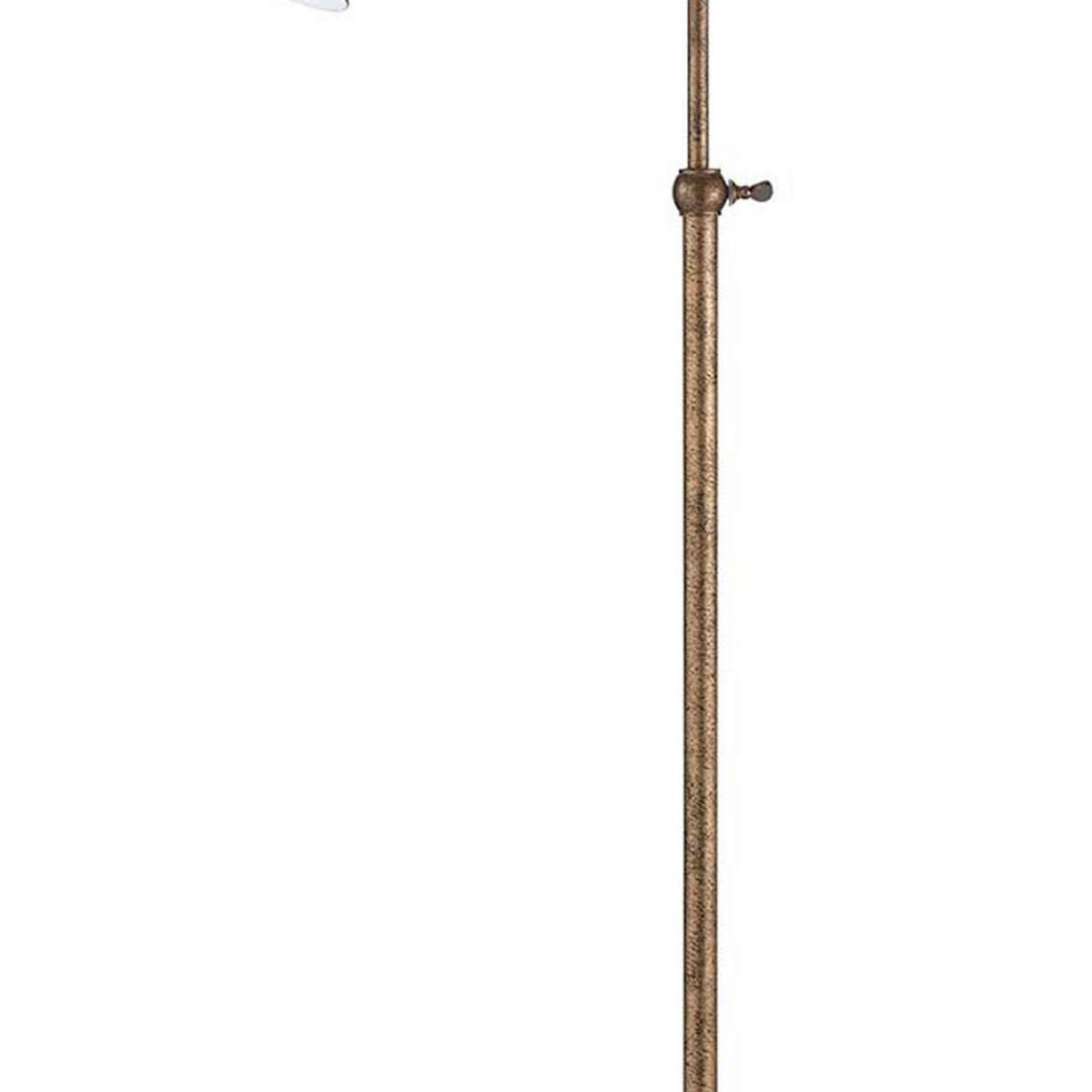 Metal Round 62" Floor Lamp With Adjustable Pole, Bronze By Benzara | Floor Lamps |  Modishstore  - 4