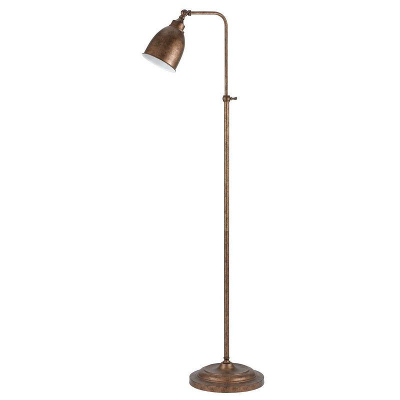 Metal Round 62" Floor Lamp With Adjustable Pole, Bronze By Benzara | Floor Lamps |  Modishstore 