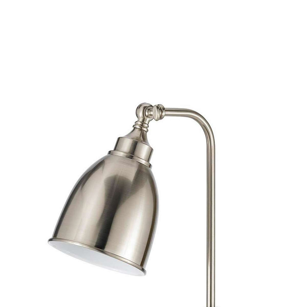 Metal Round 25" Table Lamp With Adjustable Pole, Silver By Benzara | Table Lamps |  Modishstore  - 5
