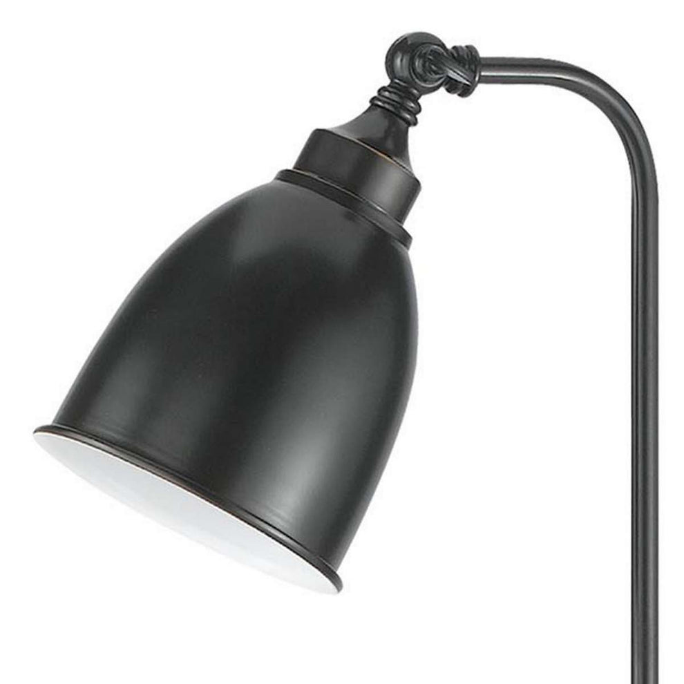 Metal Round 25" Table Lamp With Adjustable Pole, Dark Bronze By Benzara | Table Lamps |  Modishstore  - 5