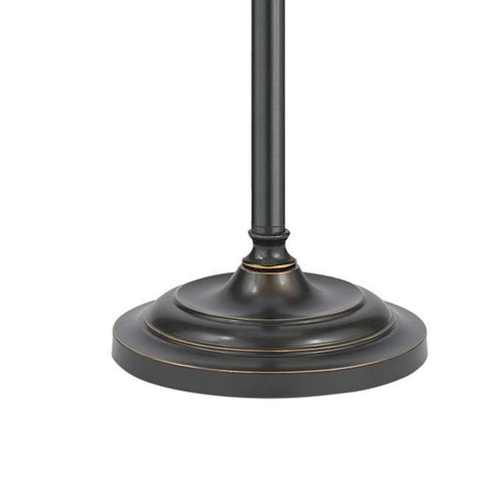 Metal Round 25" Table Lamp With Adjustable Pole, Dark Bronze By Benzara | Table Lamps |  Modishstore  - 3