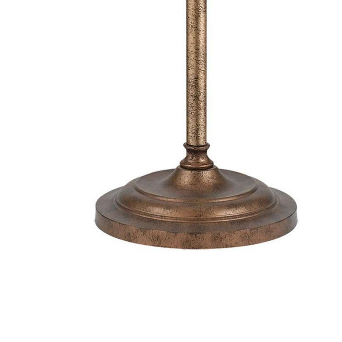 Metal Round 25" Table Lamp With Adjustable Pole, Bronze By Benzara | Table Lamps |  Modishstore  - 3
