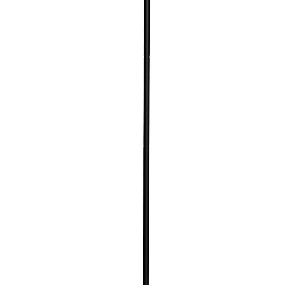 Metal Round 3 Way Torchiere Lamp With Frosted Glass Shade, Black And White By Benzara | Floor Lamps |  Modishstore  - 4