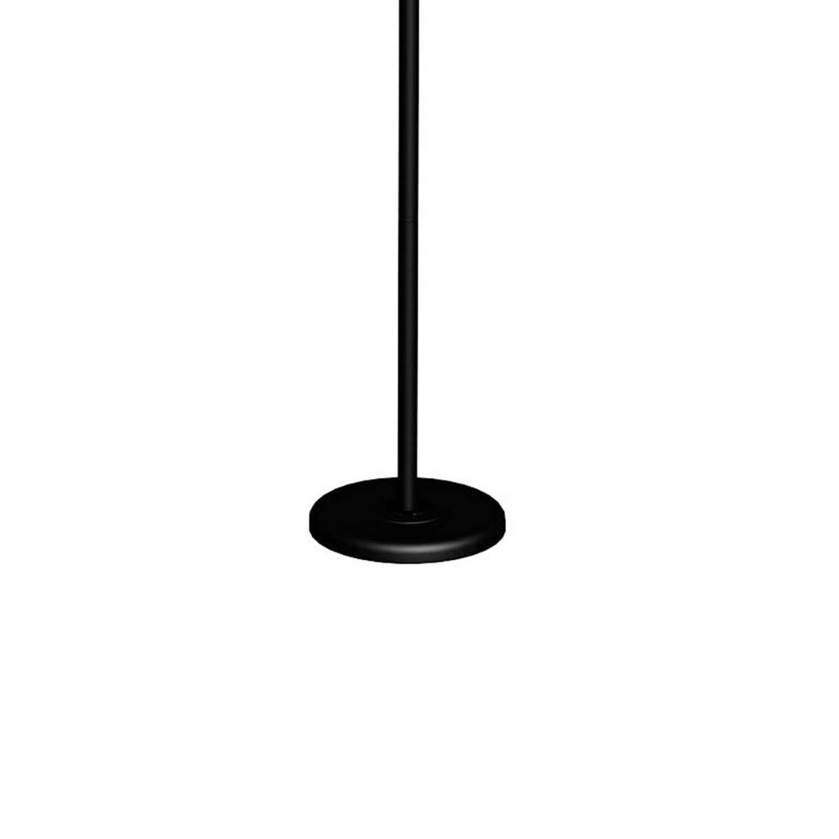 Metal Round 3 Way Torchiere Lamp With Frosted Glass Shade, Black And White By Benzara | Floor Lamps |  Modishstore  - 3