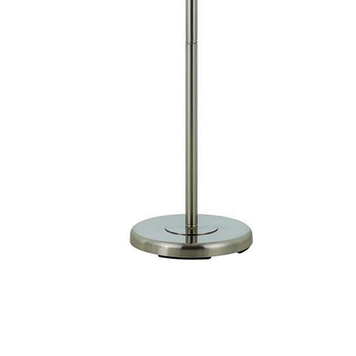 Metal Round 3 Way Torchiere Lamp With Frosted Glass Shade, Silver And White By Benzara | Floor Lamps |  Modishstore  - 3