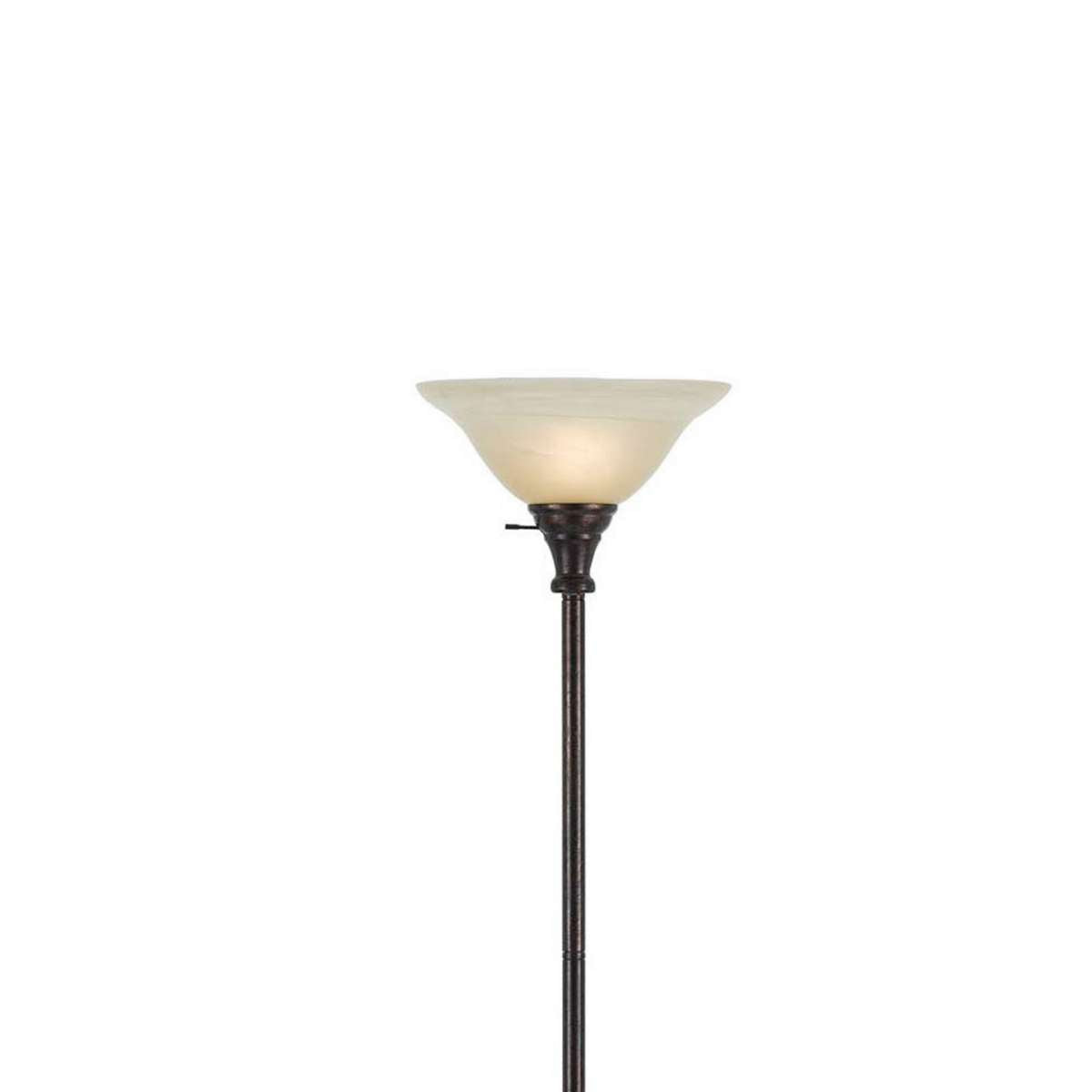Metal Round 3 Way Torchiere Lamp With Frosted Glass Shade, Bronze And Gold By Benzara | Floor Lamps |  Modishstore  - 5