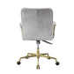 Adjustable Leatherette Swivel Office Chair With 5 Star Base, Gray And Gold By Benzara | Office Chairs |  Modishstore  - 3