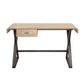 Aluminum Patchwork Rectangular Desk With X Trestle Base, Gold And Black By Benzara | Desks |  Modishstore 