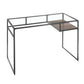 Rectangular Glass Top Desk With Open Compartment And Sled Base, Gray By Benzara | Desks |  Modishstore  - 5