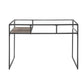 Rectangular Glass Top Desk With Open Compartment And Sled Base, Gray By Benzara | Desks |  Modishstore 
