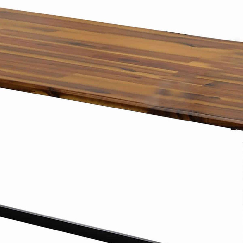 3 Piece Wooden Top Metal Frame Occasional Table Set, Brown And Black By Benzara | Coffee Tables |  Modishstore  - 4