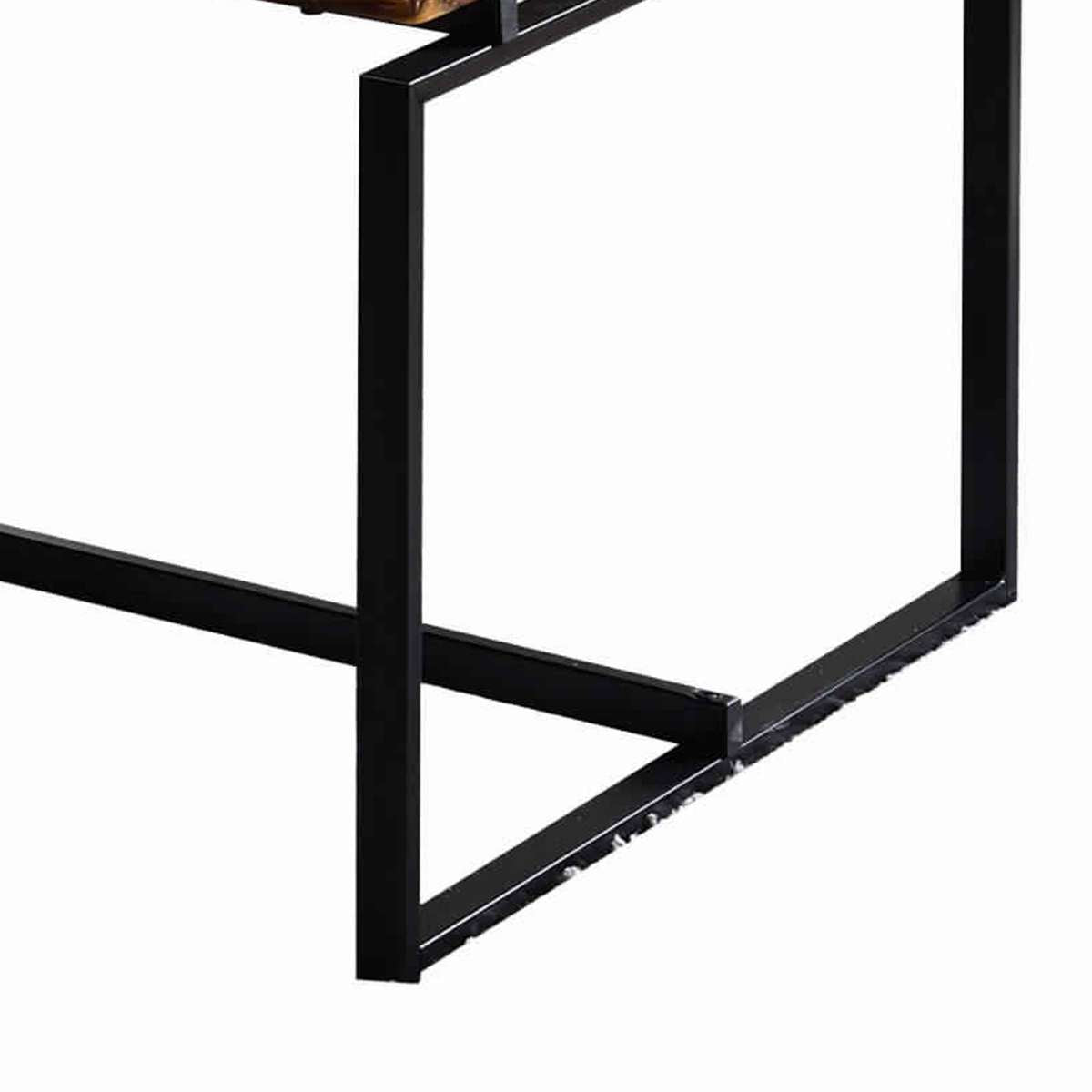 3 Piece Wooden Top Metal Frame Occasional Table Set, Brown And Black By Benzara | Coffee Tables |  Modishstore  - 3